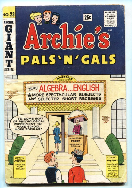 Archie's Pals 'N' Gals #23 (Archie Comics, 1962), raw, ungraded comic book — front cover