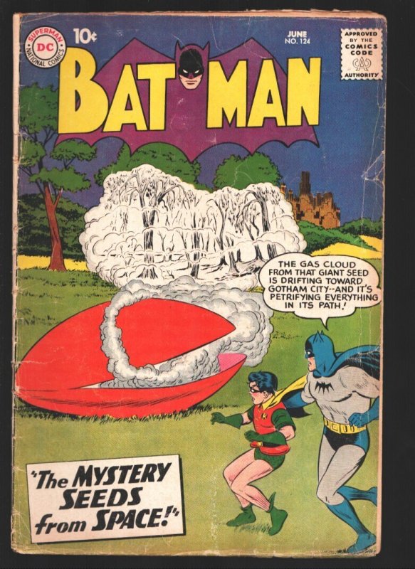 Batman #124 (DC Comics, 1959), raw comic book in VG condition — front cover