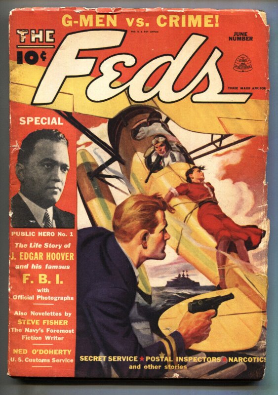 Feds June 1937-Crime Pulp Magazine-J. Edgar Hoover-Narcotics (1937), raw, ungraded comic book — front cover