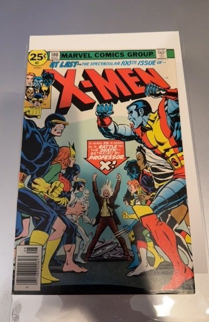 The X-Men #100 (Marvel Comics, 1976), raw, ungraded comic book — front cover