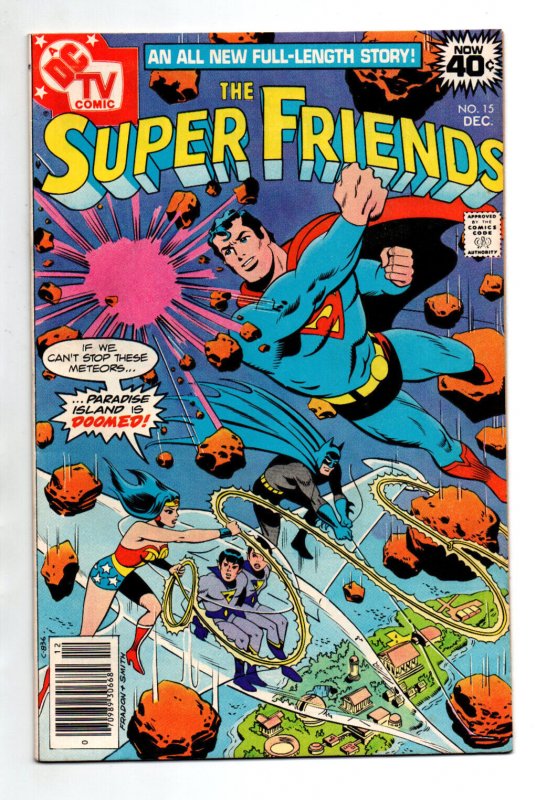 Super Friends #15 (DC Comics, 1978), raw comic book in VF condition — front cover