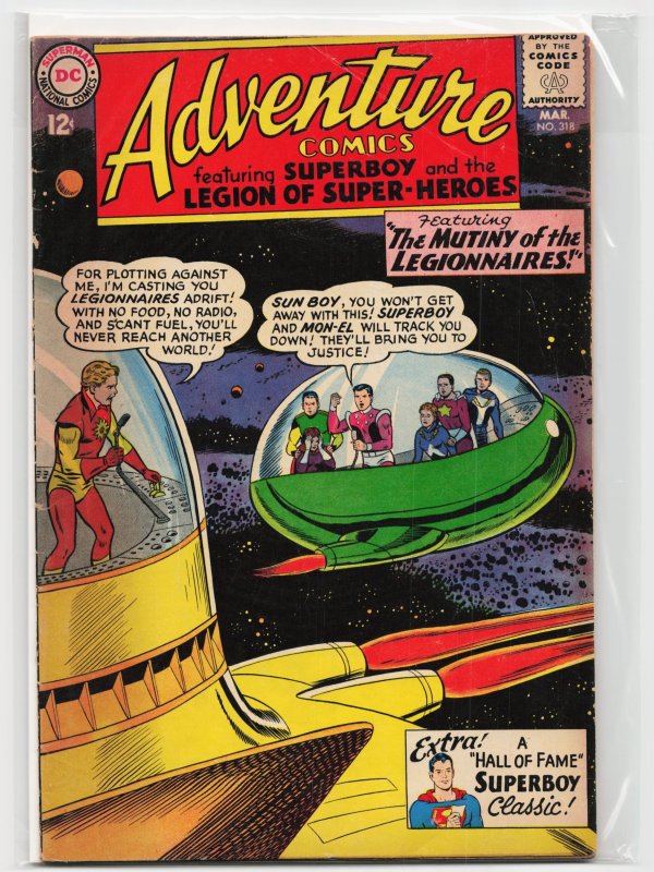 Adventure Comics #318 (DC Comics, 1964), raw, ungraded comic book — front cover