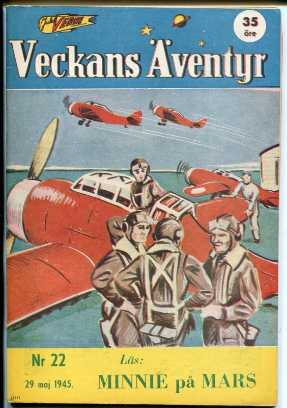 Jules Verne Veckans Aventyr Vol.6 #22 (1945), raw comic book in VF condition — front cover