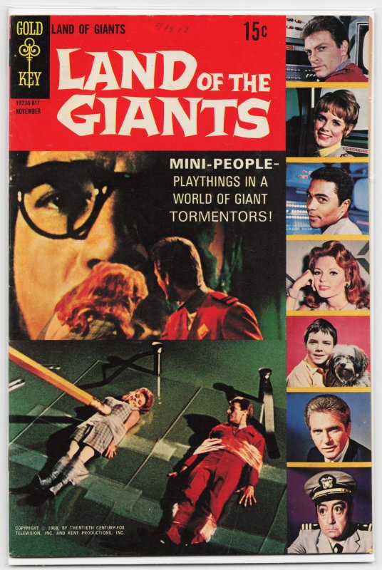Land of the Giants #1 (Gold Key, 1968), raw, ungraded comic book — front cover