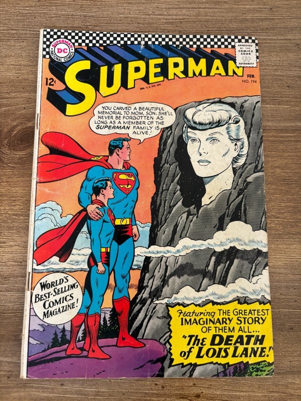 Superman #194 (DC Comics), raw comic book in VG/FN condition — front cover