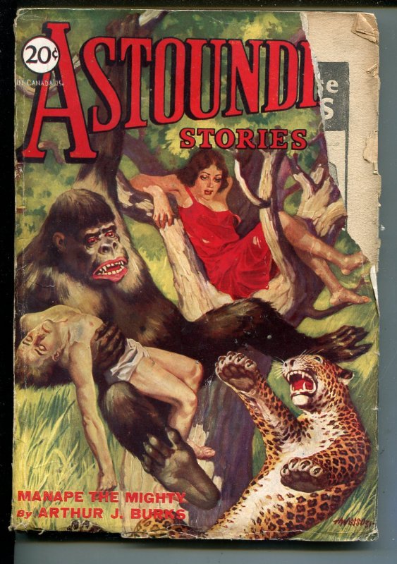 Pulp: Astounding Stories 06/1931-Clayton-Manape the Mighty-H W Wesso-Sci-Fi ..., raw, ungraded comic book — front cover