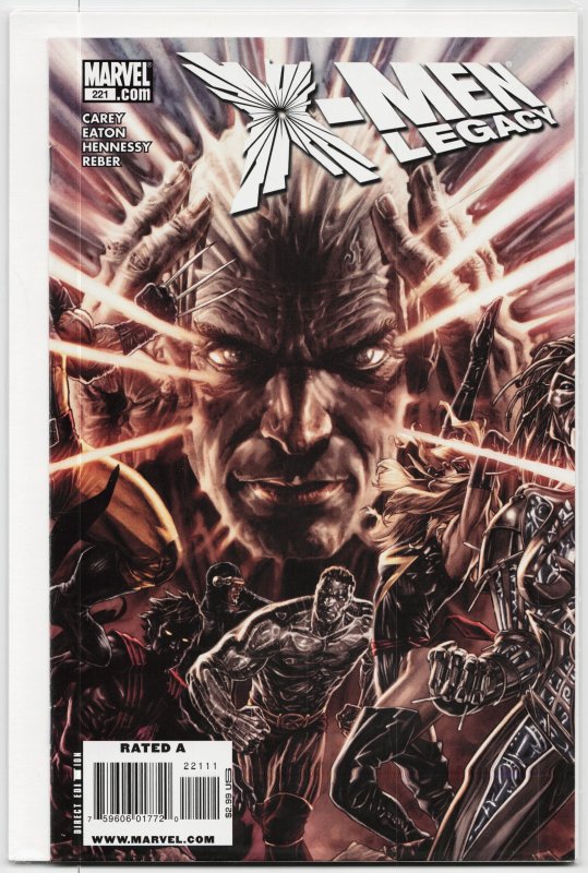 X-Men: Legacy #221 (Marvel Comics, 2009), raw, ungraded comic book — front cover