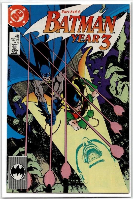Batman #438 (DC Comics, 1989), raw, ungraded comic book — front cover