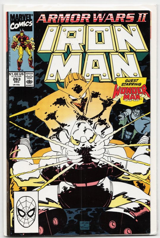 Iron Man #263 (Marvel Comics, 1990), raw, ungraded comic book — front cover