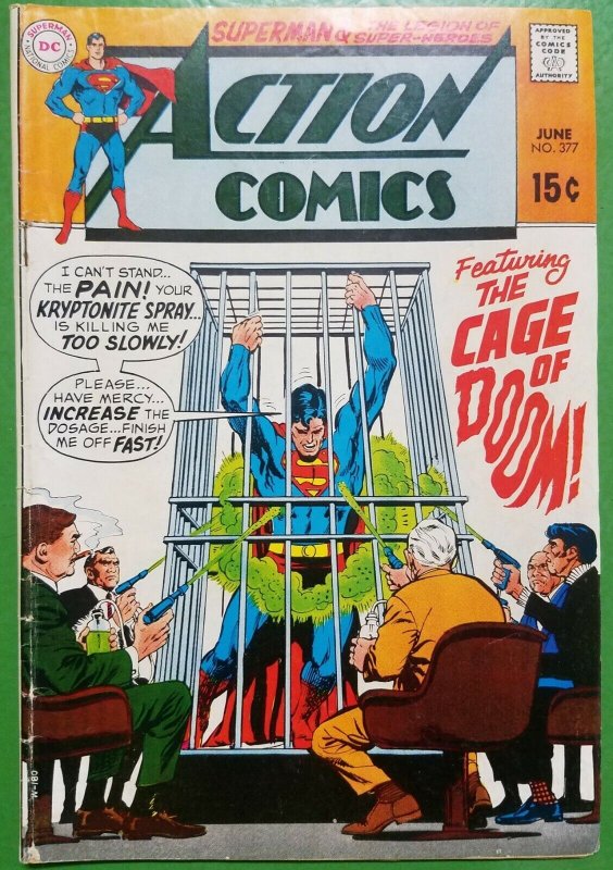 Action Comics #377 (DC Comics, 1969), raw comic book in VG condition — front cover