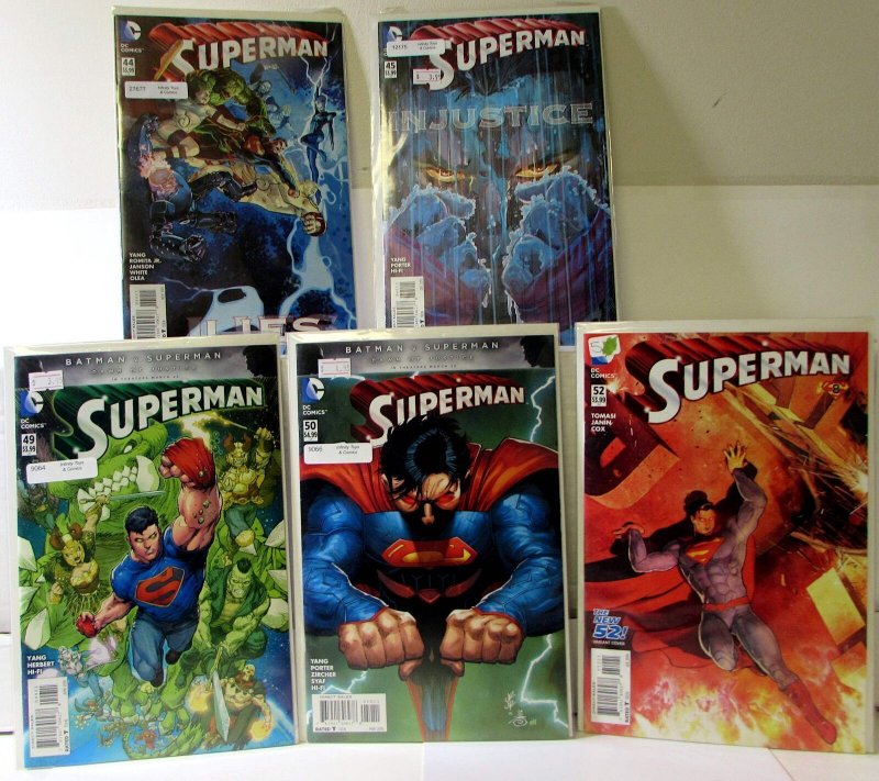 Superman 3rd Series Lot of 5 #44, 45, 49, 50, 52 2015 DC 9.2 1st Print Comics (DC Comics, 2015), raw comic book in 9.2 condition — front cover