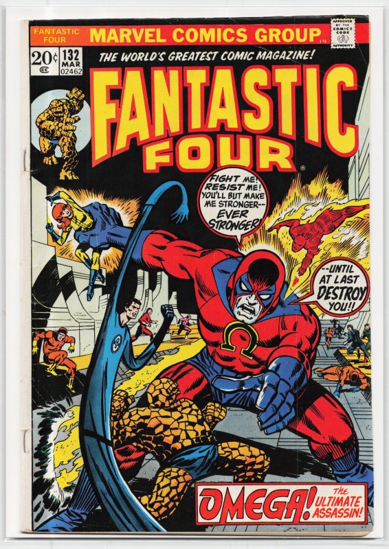 Fantastic Four #132 (Marvel Comics, 1973), raw, ungraded comic book — front cover