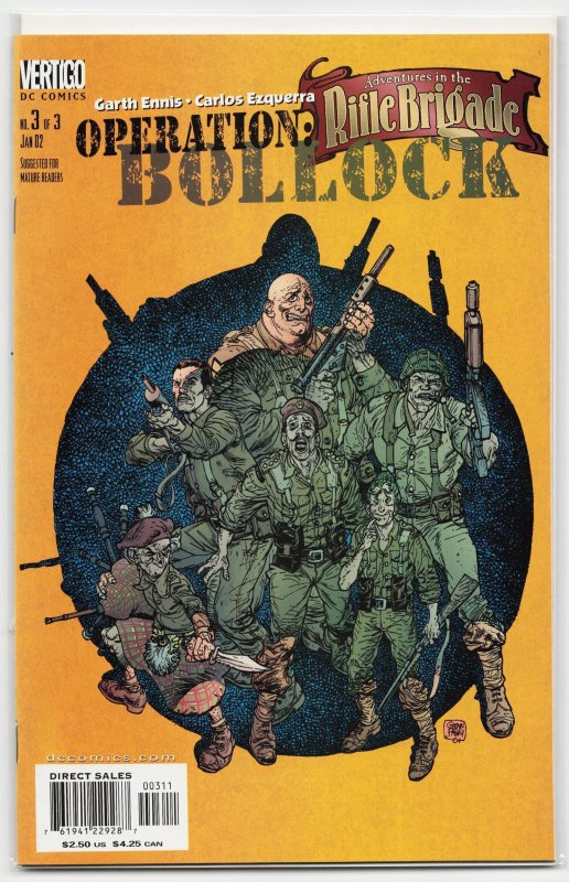 Adventures in the Rifle Brigade: Operation Bollock #3 (2002), raw, ungraded comic book — front cover