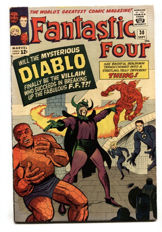 Fantastic Four-#30-1964 Diablo-Human Torch-Jack Kirby Art-Fn+ (Marvel Comics), raw comic book in FN+ condition — front cover