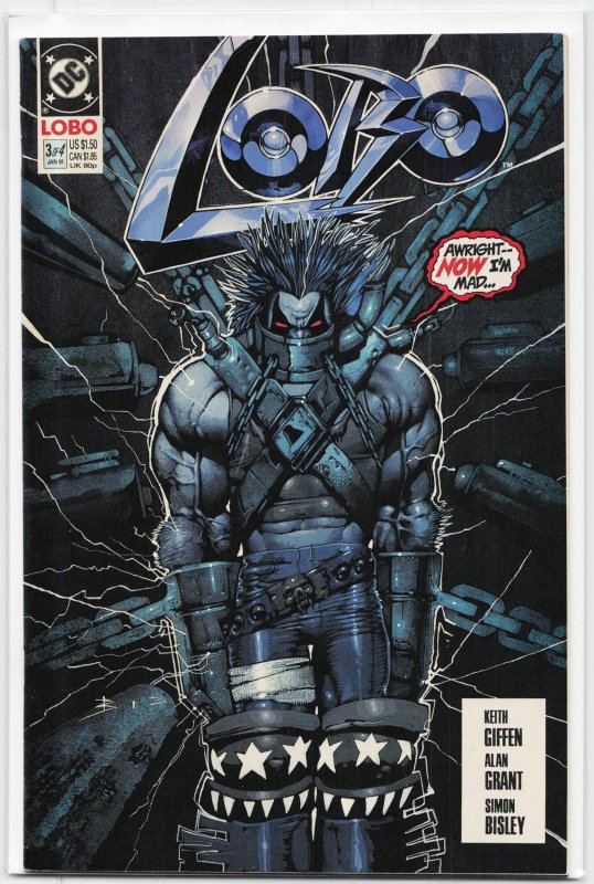 Lobo #3 (DC Comics, 1991), raw, ungraded comic book — front cover