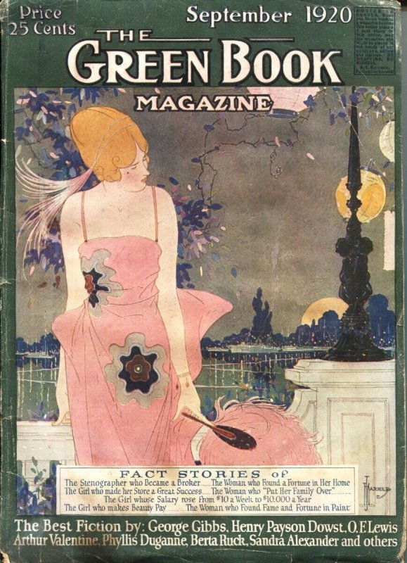 Pulp: Green Book-1920 Sept-Bedsheet Pulp-F.J. Garner Cover Art-RARE, raw, ungraded comic book — front cover