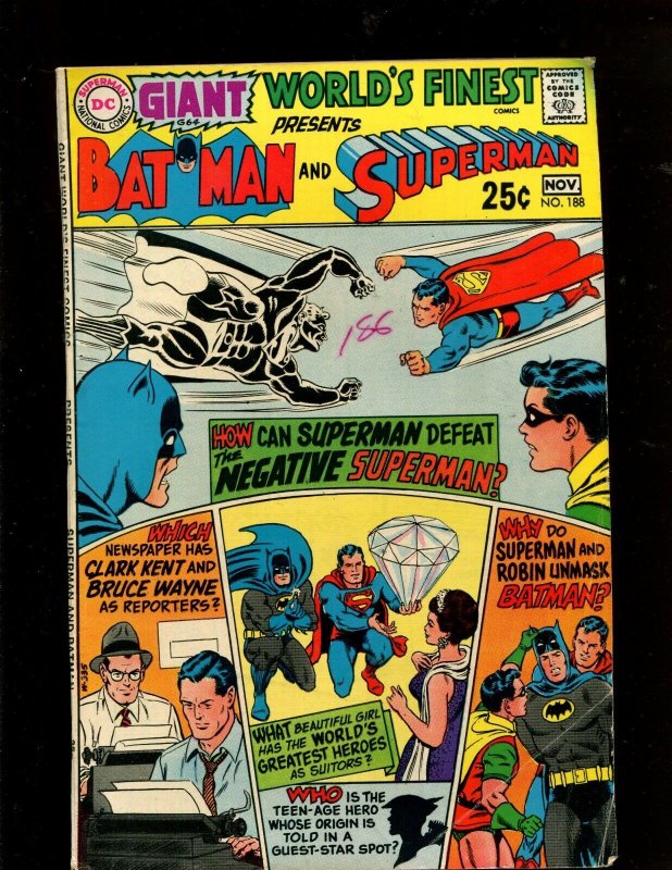 World's Finest Comics #188 (DC Comics), raw comic book in 4.5 condition — front cover