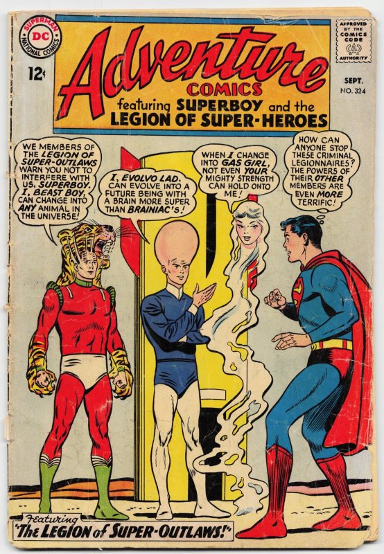 Adventure Comics #324 (DC Comics, 1964), raw, ungraded comic book — front cover