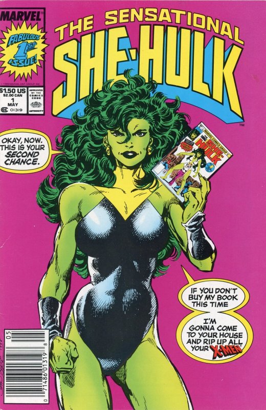 The Sensational She-Hulk #1 (Marvel Comics, 1989), raw comic book in VF condition — front cover