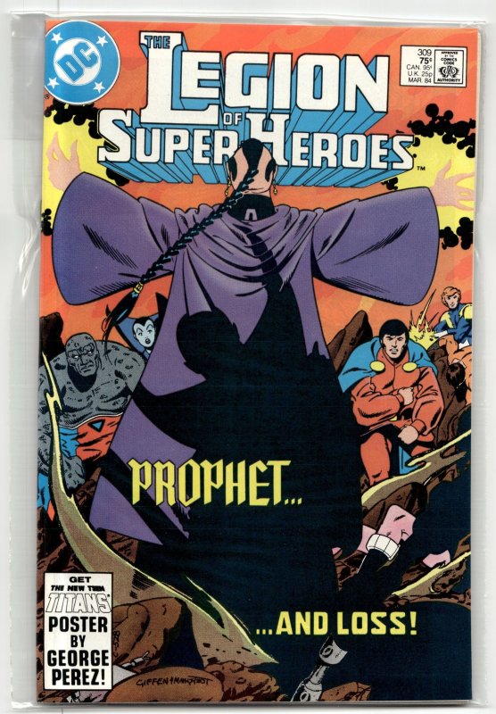Legion of Super-Heroes #309 (DC Comics, 1984), raw, ungraded comic book — front cover