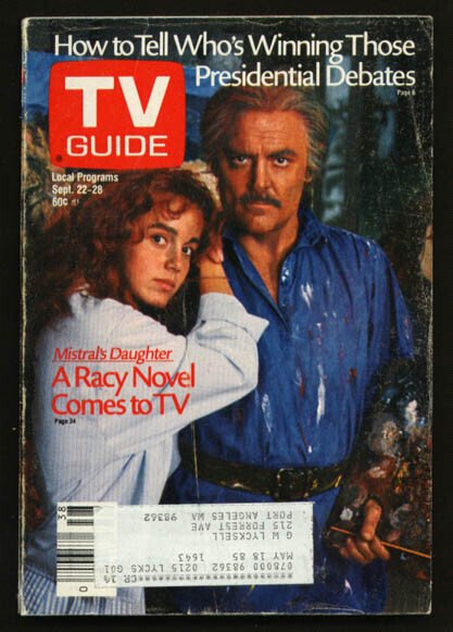 Mag: TV Guide 09/22/1984-Mistral's Daughter/tristan Rogers G, raw, ungraded comic book — front cover