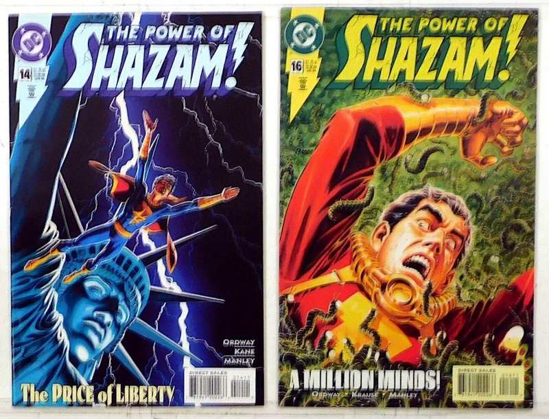 Power Shazam! Lot 2 #14, 16 1996 DC Captain Marvel Jr. 1st Print Comic Books (DC Comics, 1996), raw, ungraded comic book — front cover
