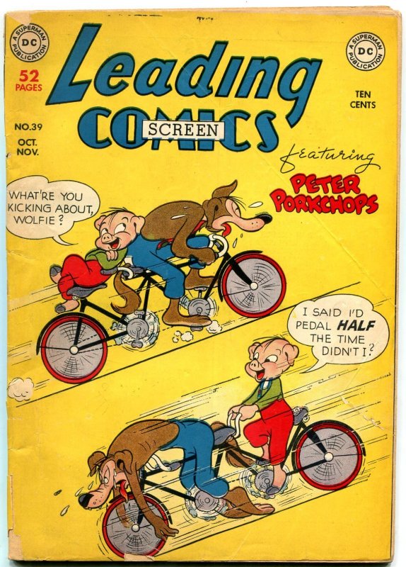 Leading Comics #39 (DC Comics, 1949), raw, ungraded comic book — front cover