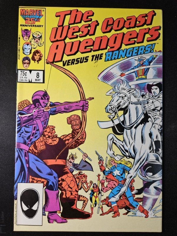 West Coast Avengers #8 (Marvel Comics, 1986), raw comic book in NM- condition — front cover