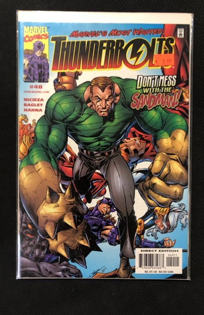 Thunderbolts #40 (Marvel Comics, 2000), raw, ungraded comic book — front cover