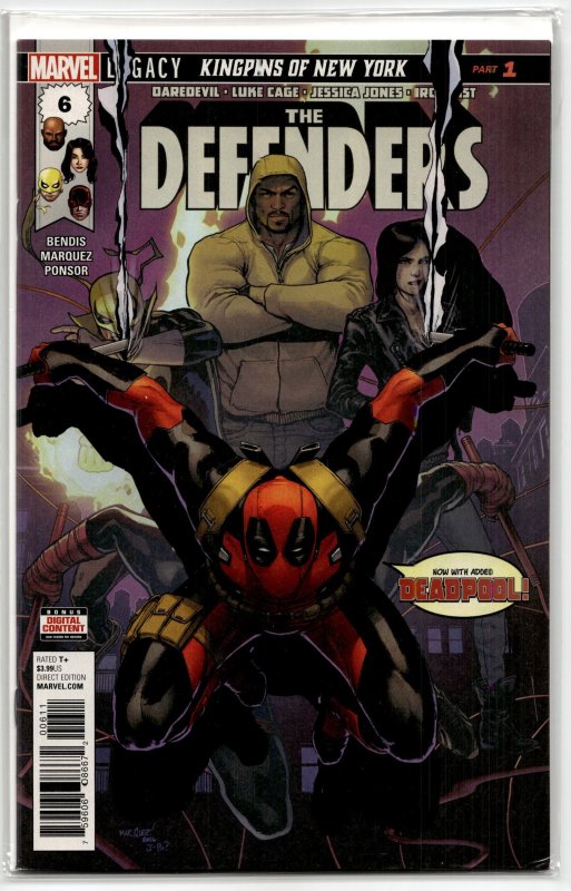 The Defenders #6 (Marvel Comics, 2017), raw, ungraded comic book — front cover