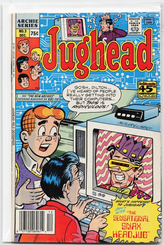 Jughead #3 (1987), raw, ungraded comic book — front cover
