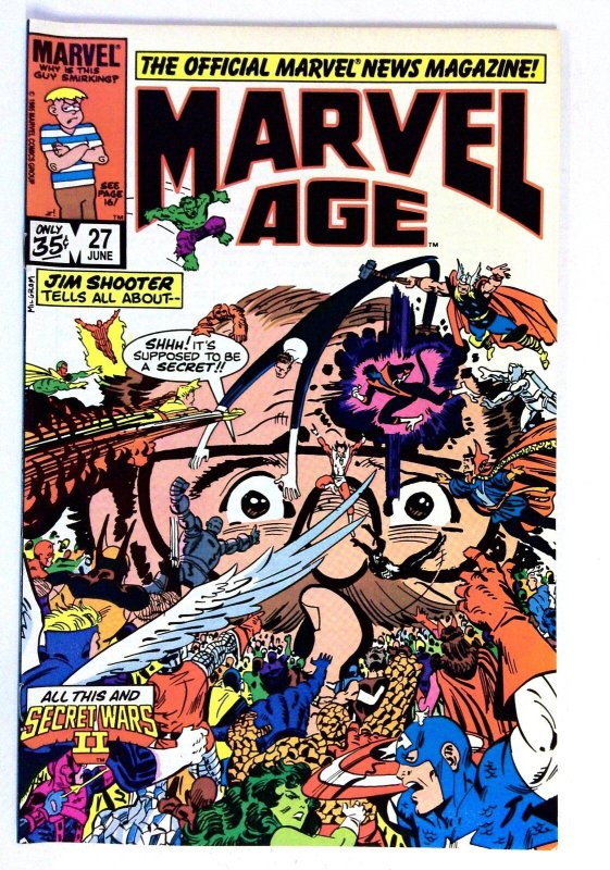 Marvel Age #27 (Marvel Comics, 1985), raw comic book in NM- condition — front cover