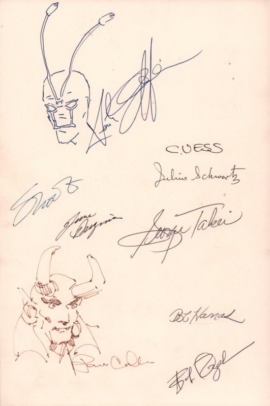 Autographs Comic Board - George Takei, Keith Giffen, Jim Shooter, Paris Cullins, raw, ungraded comic book — front cover