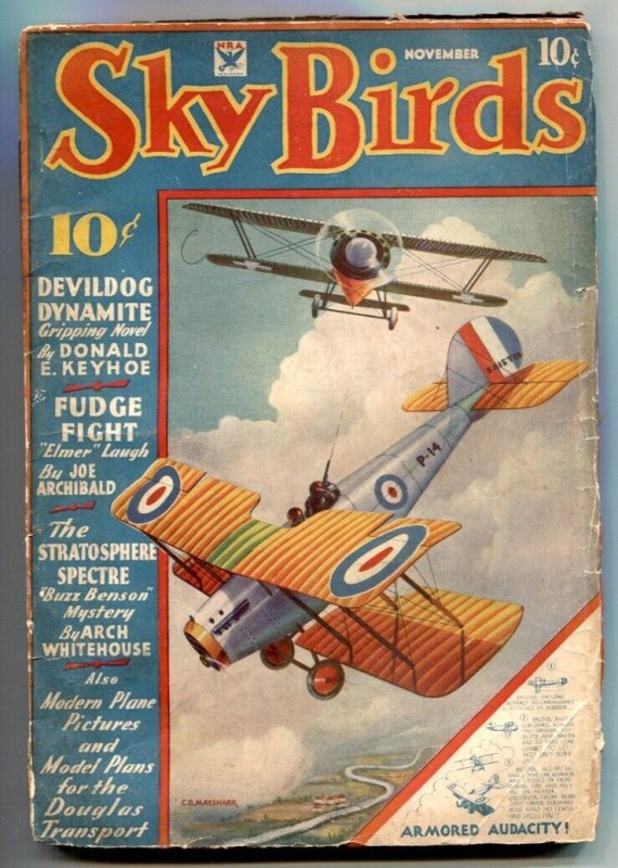 Sky Birds Pulp November 1934- Devildog Dynamite VG- (Dynamite Entertainment, 1934), raw comic book in VG- condition — front cover