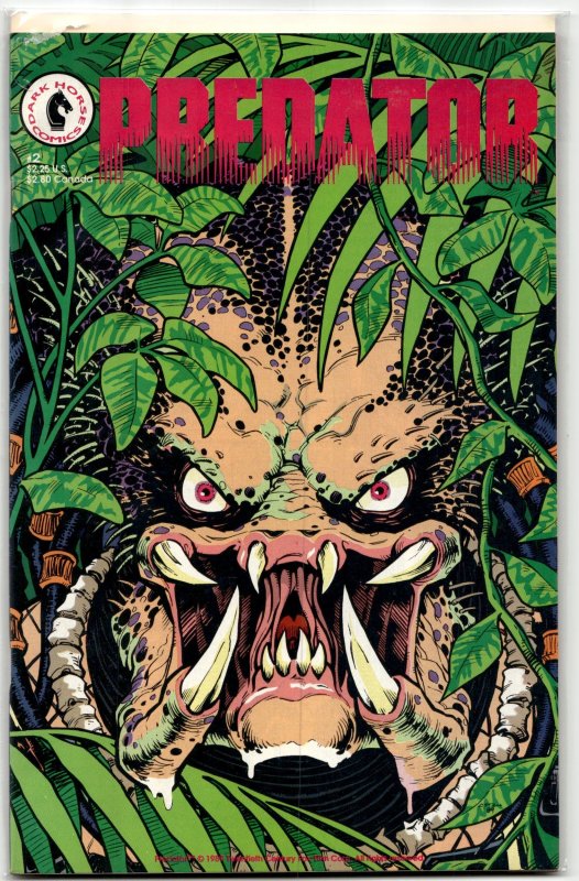 Predator #2 (Dark Horse Comics, 1989), raw, ungraded comic book — front cover