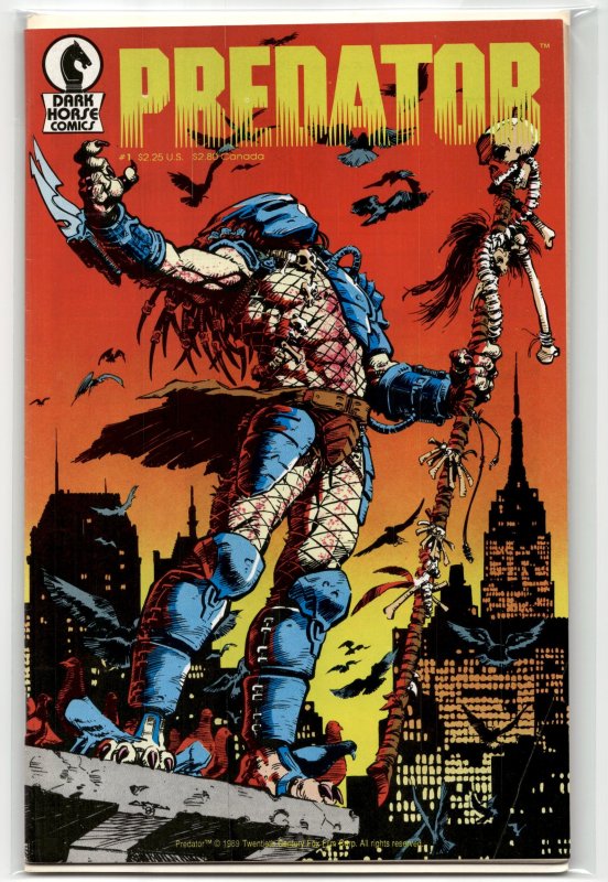 Predator #1 (Dark Horse Comics, 1989), raw, ungraded comic book — front cover