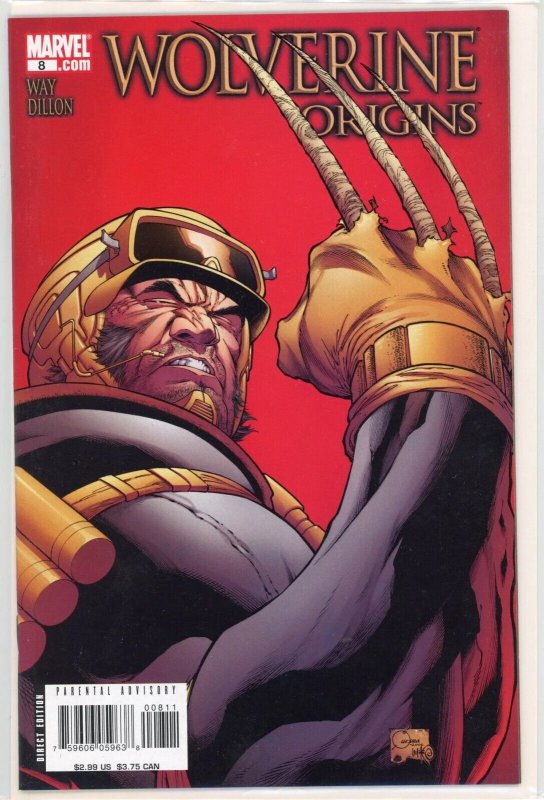 Wolverine: Origins #8 (Marvel Comics, 2007), raw comic book in NM 9.4 condition — front cover