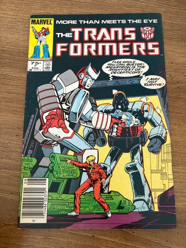 Transformers #7 (Marvel Comics), raw comic book in FN condition — front cover