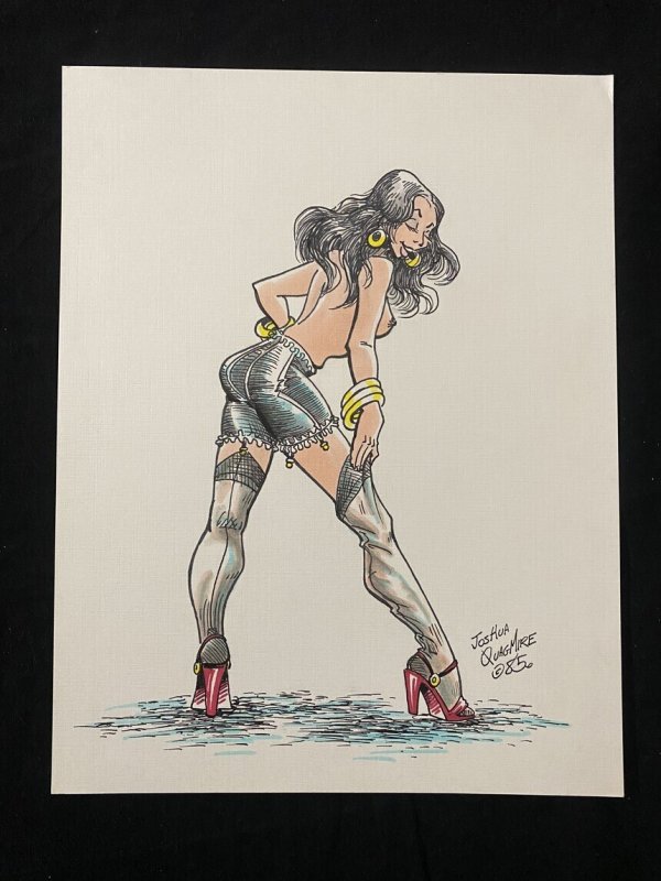 Original Senorita Rio Pin Up by Joshua Quagmire 1985- Stockings (1985), raw, ungraded comic book — front cover