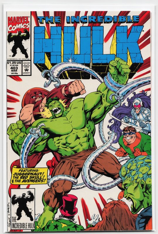 The Incredible Hulk #403 (Marvel Comics, 1993), raw, ungraded comic book — front cover