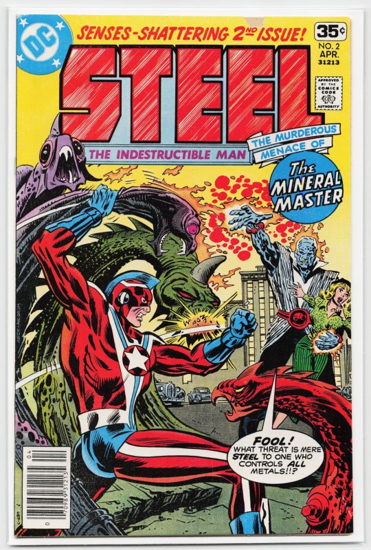 Steel, the Indestructible Man #2 (Whitman, 1978), raw, ungraded comic book — front cover