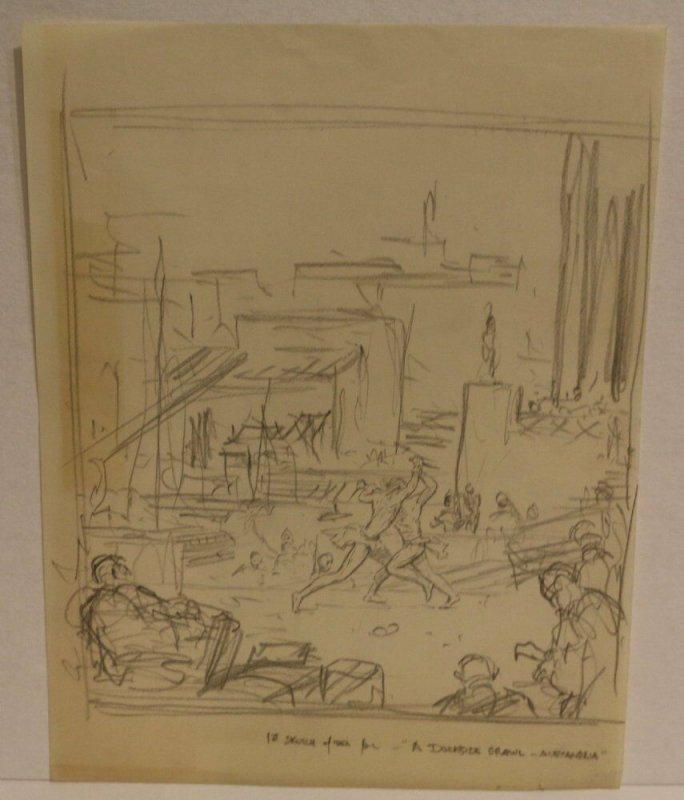 Dockside Brawl in Alexandria art by Roy Krenkel, raw, ungraded comic book — front cover