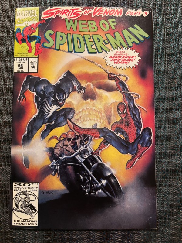 Web of Spider-Man #96 (Marvel Comics, 1992), raw, ungraded comic book — front cover