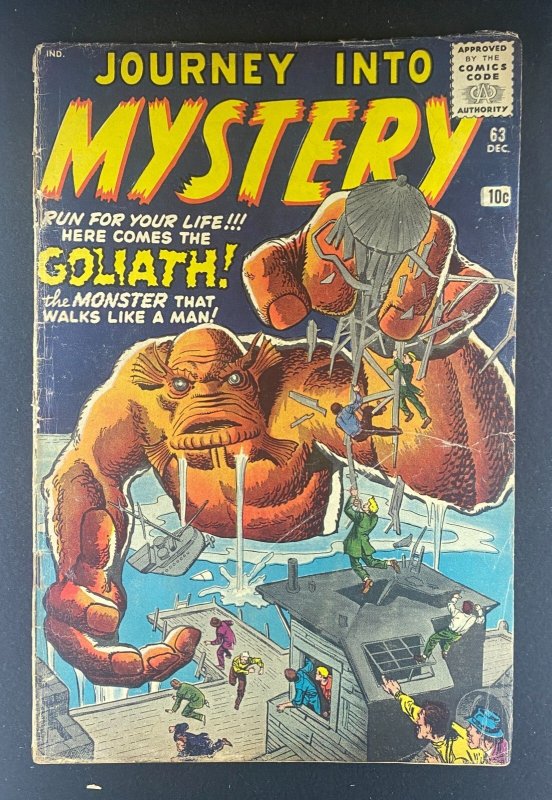 Journey into Mystery #63 (Marvel Comics, 1952), raw comic book in GD+ 2.5 condition — front cover