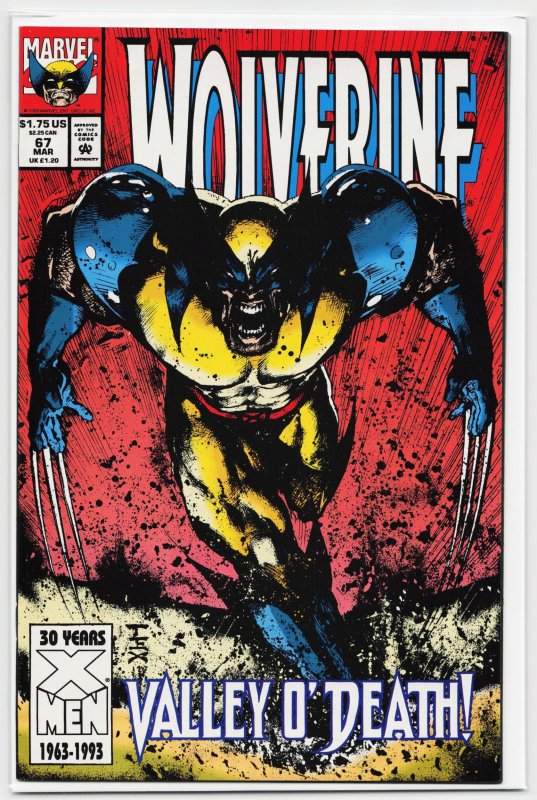 Wolverine #67 (Marvel Comics, 1993), raw, ungraded comic book — front cover
