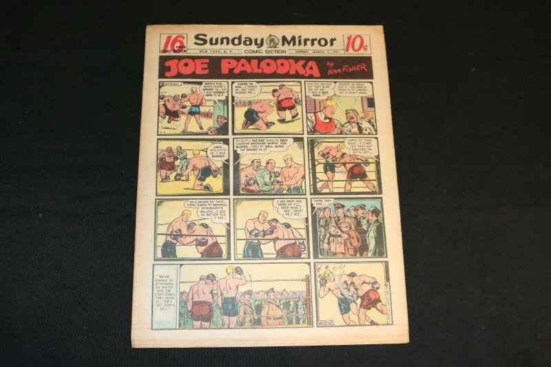 1951 Sunday Mirror Weekly Comic Section March 4th (Fine/Fine+) Superman Palooka (1951), raw, ungraded comic book — front cover