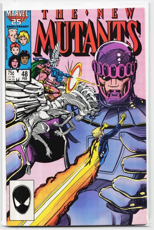 The New Mutants #48 (Marvel Comics, 1987), raw, ungraded comic book — front cover