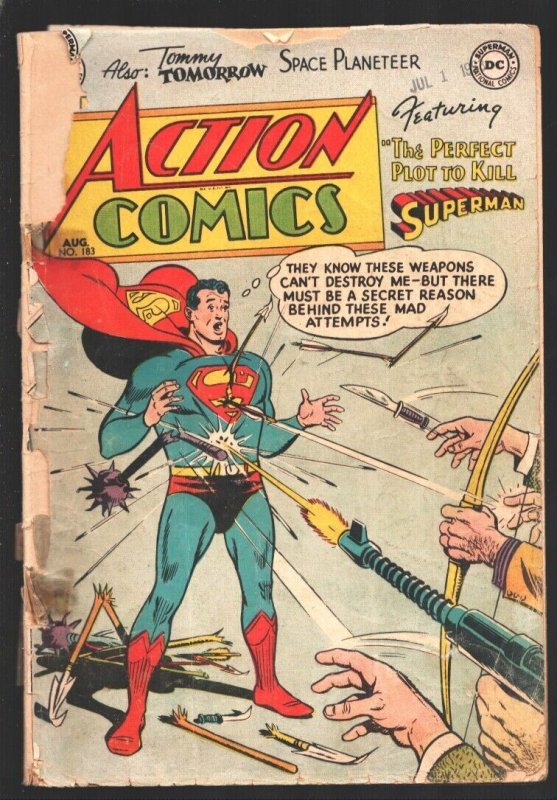 Action Comics #183 (DC Comics, 1953), raw, ungraded comic book — front cover