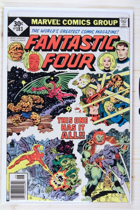 Fantastic Four #183 (Marvel Comics, 1977), raw comic book in FN 6.0 condition — front cover