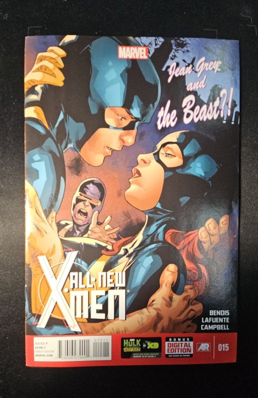 All-New X-Men #15 (Marvel Comics, 2013), raw comic book in NM condition — front cover